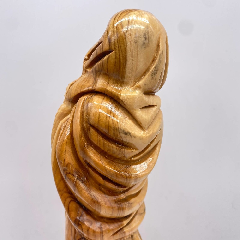 Virgin Mary & Baby Jesus Olive Wood Statue 10" Made in Bethlehem - Picture 3 of 6